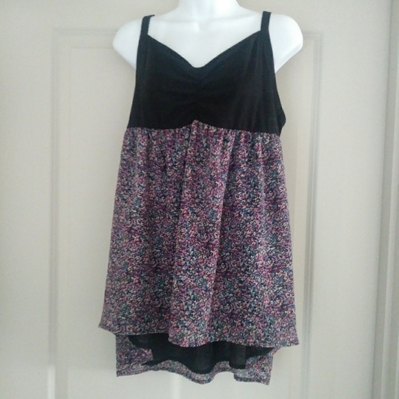Torrid Black Colorful Splatter Tank Top Women's Plus Size 3X - Picture 1 of 6